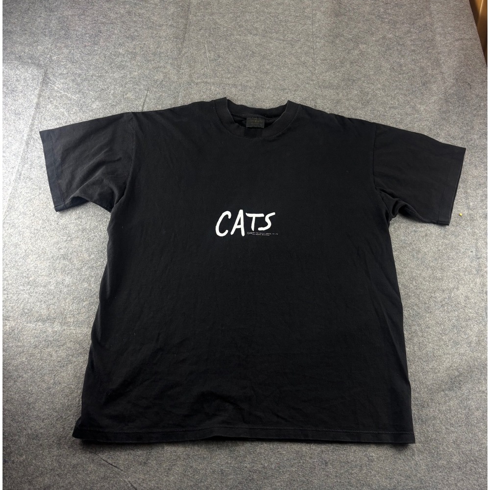 Vintage 1981 CATS The Musical T-Shirt XL Black Single Stitch Broadway Theater